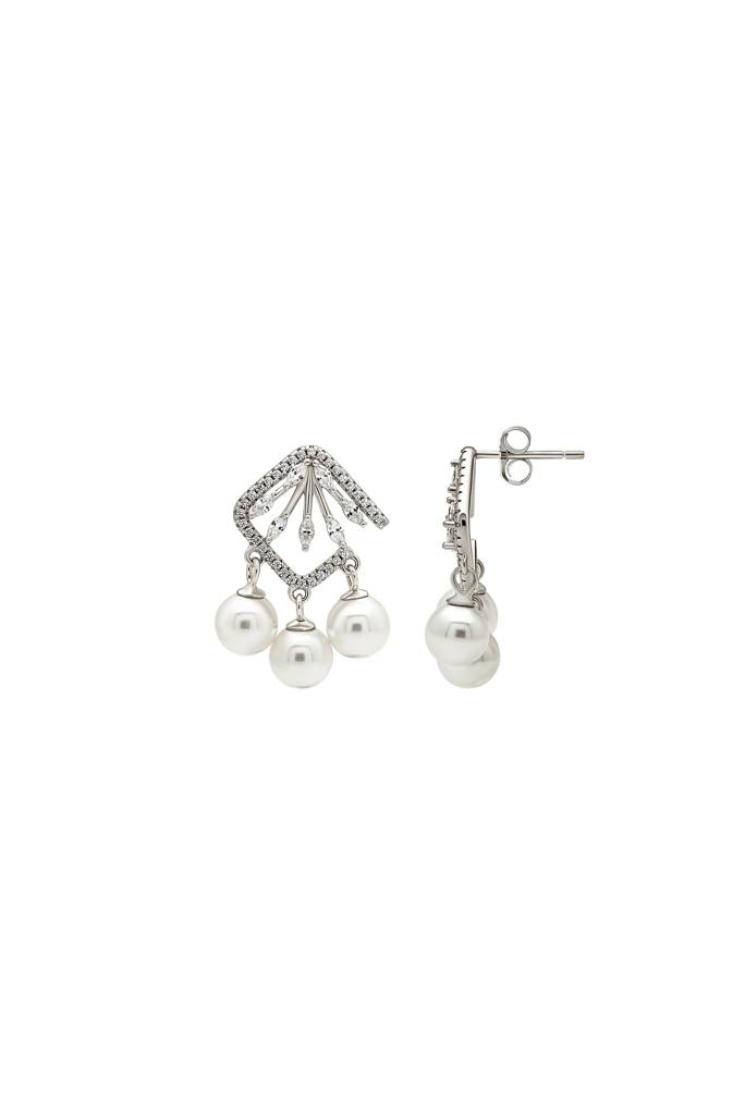 Silberry 925 Sterling Silver Pearl Swirl Earrings : ER2566