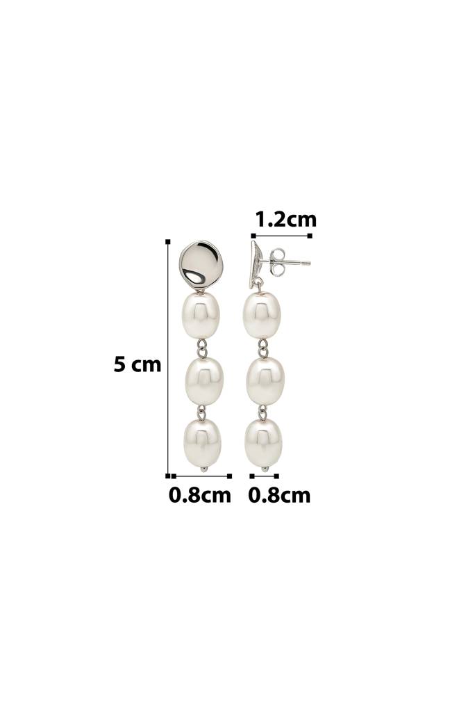 Silberry 925 Sterling Silver Pearl Drape Earrings : ER2582