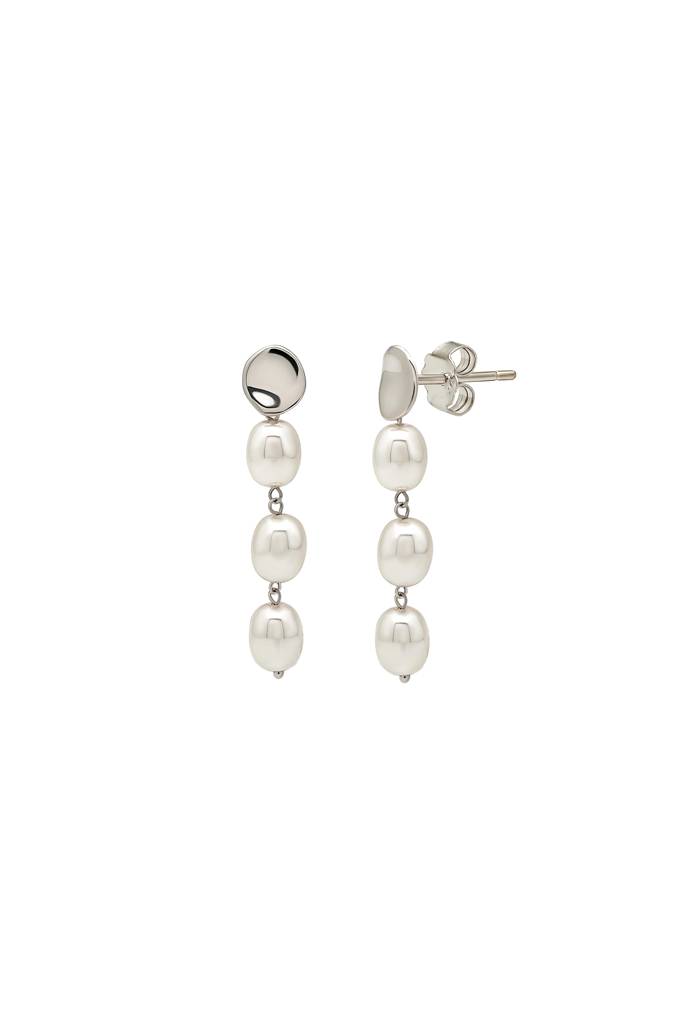 Silberry 925 Sterling Silver Pearl Drape Earrings : ER2582
