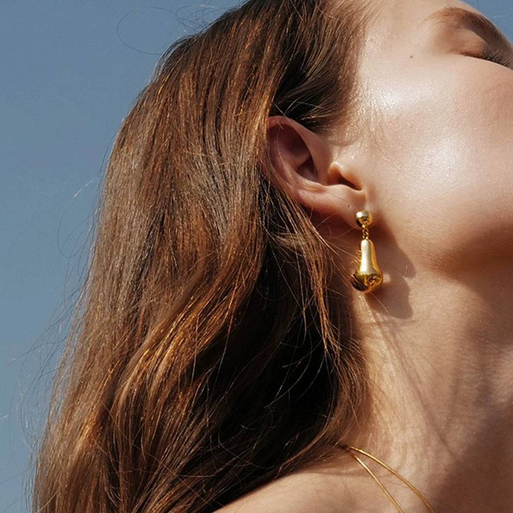 Hollow Teardrop Earrings For Womens Waterproof & Anti-Tarnish : ER258