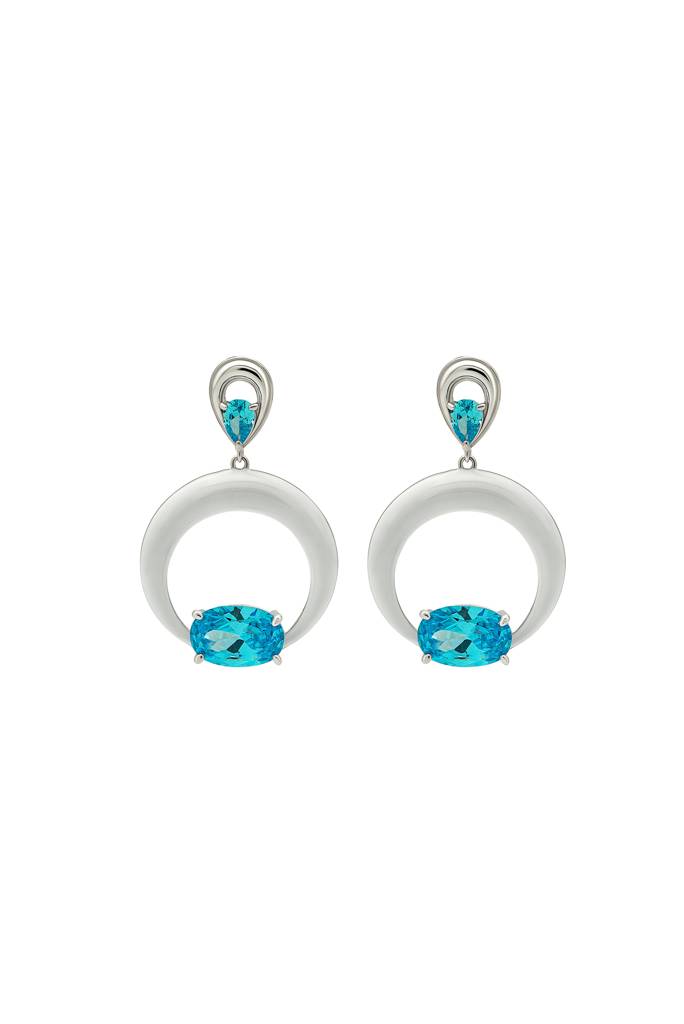 Silberry 925 Sterling Silver Blue Frost Earrings : ER2622