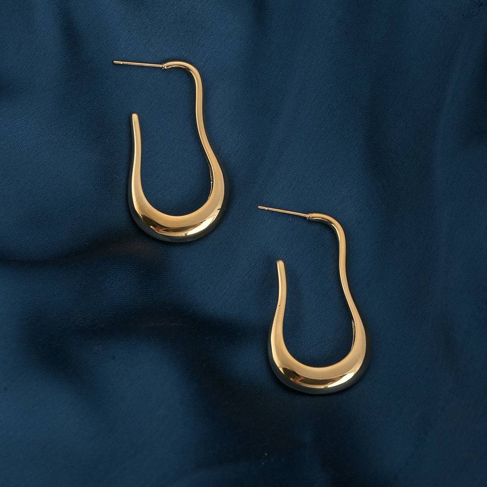 Lunar Curve Dangler Earrings For Womens Waterproof & Anti-Tarnish : ER265-G