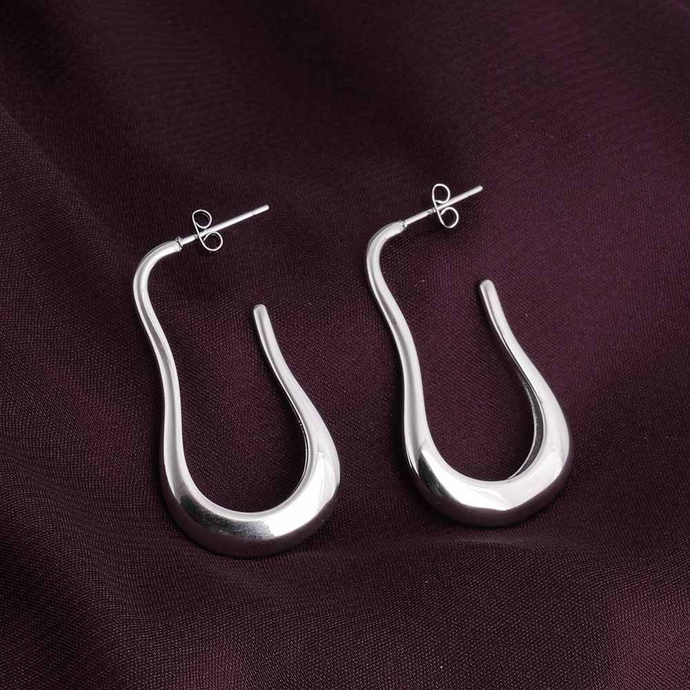 925 Sterling Silver Lunar Curve Dangler Earrings For Womens Waterproof & Anti-Tarnish : ER265-S