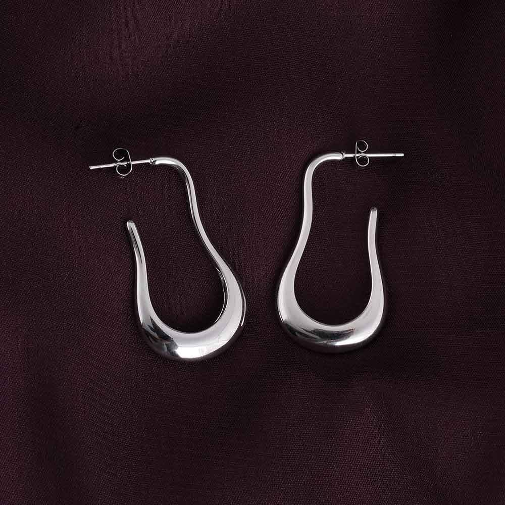 925 Sterling Silver Lunar Curve Dangler Earrings For Womens Waterproof & Anti-Tarnish : ER265-S