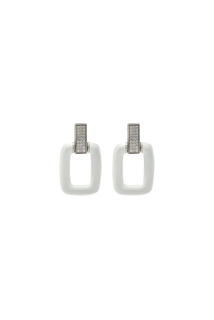 Silberry 925 Sterling Silver White Frost Earrings : ER2651