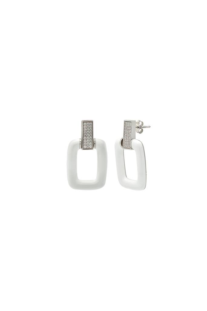 Silberry 925 Sterling Silver White Frost Earrings : ER2651