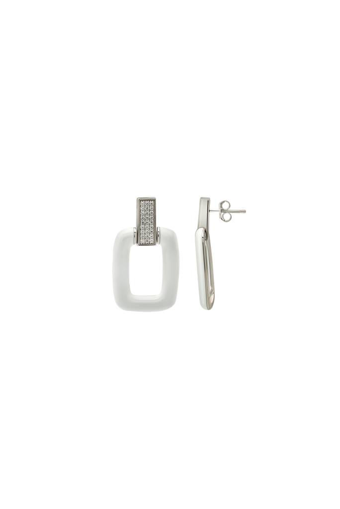Silberry 925 Sterling Silver White Frost Earrings : ER2651