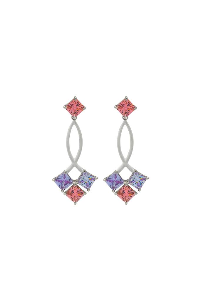 Silberry 925 Sterling Silver Lavender Frost Earrings : ER2672