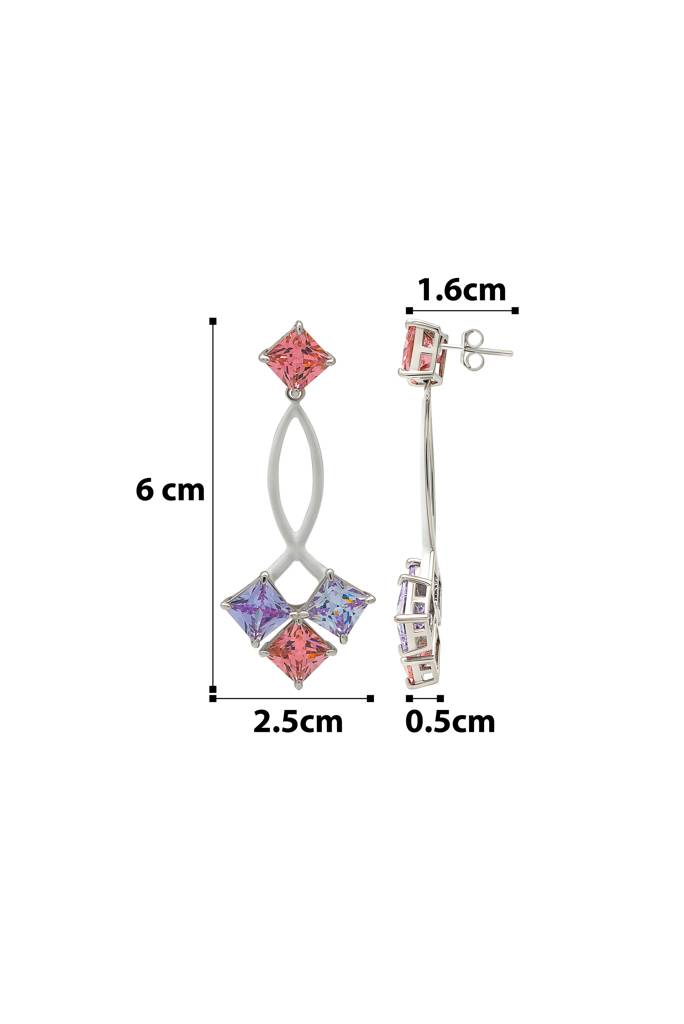 Silberry 925 Sterling Silver Lavender Frost Earrings : ER2672