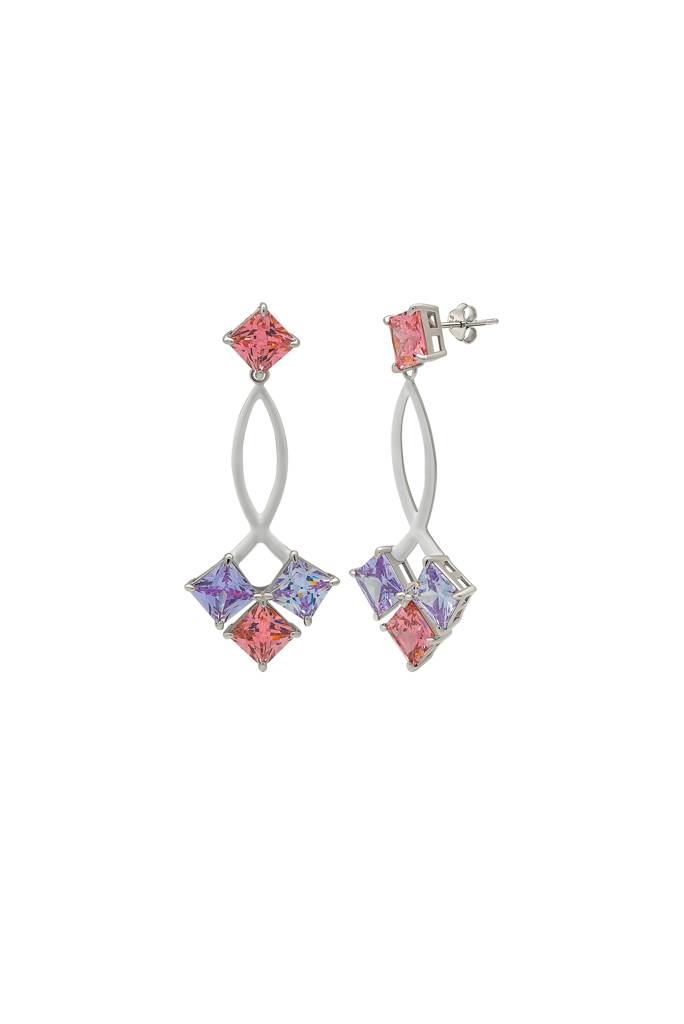 Silberry 925 Sterling Silver Lavender Frost Earrings : ER2672
