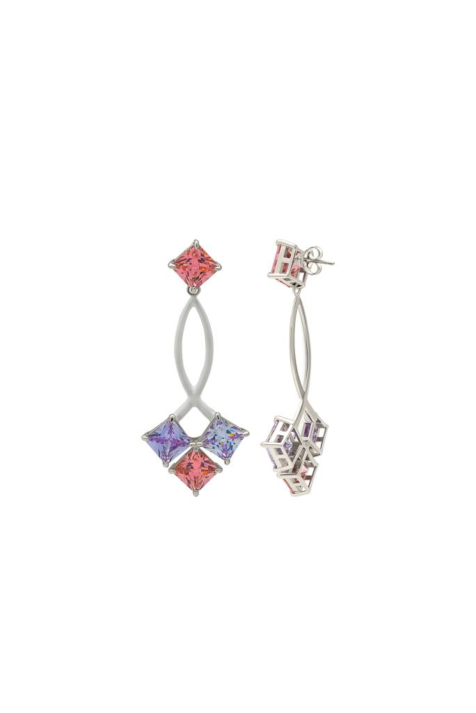 Silberry 925 Sterling Silver Lavender Frost Earrings : ER2672