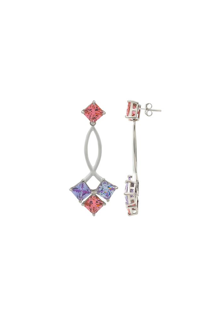 Silberry 925 Sterling Silver Lavender Frost Earrings : ER2672