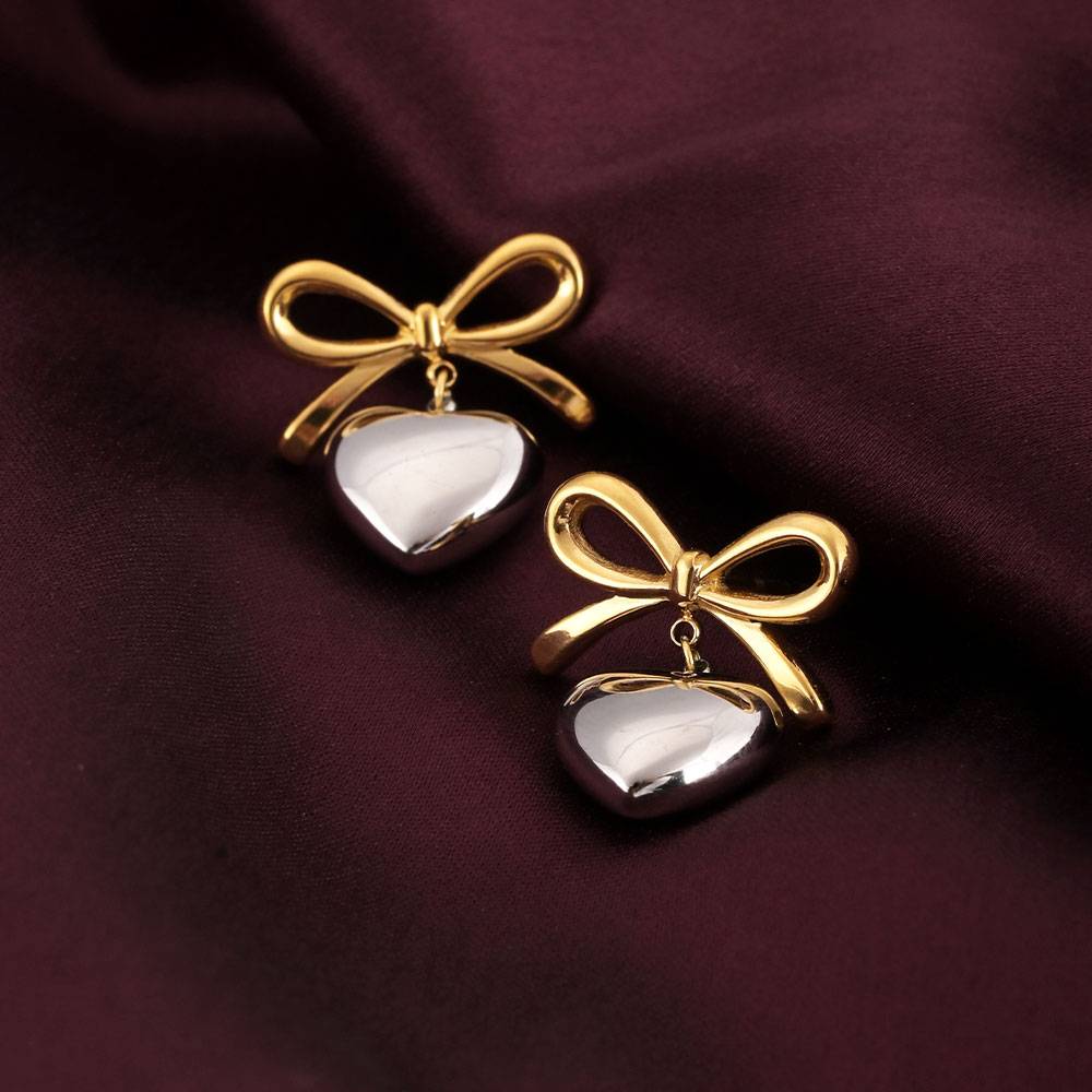 Bi-Metal Wrapped With Love Earrings : ER276