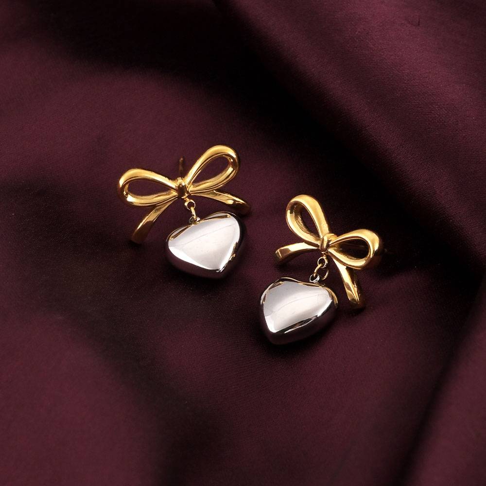 Bi-Metal Wrapped With Love Earrings : ER276