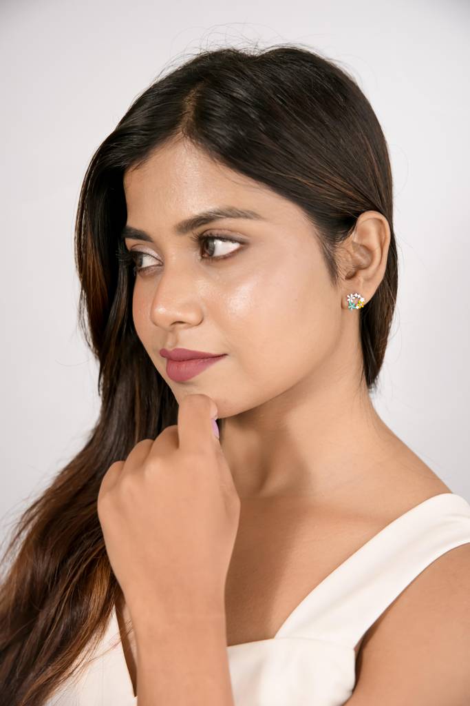 Silberry 925 Sterling Silver Blossom Earrings : ER2781