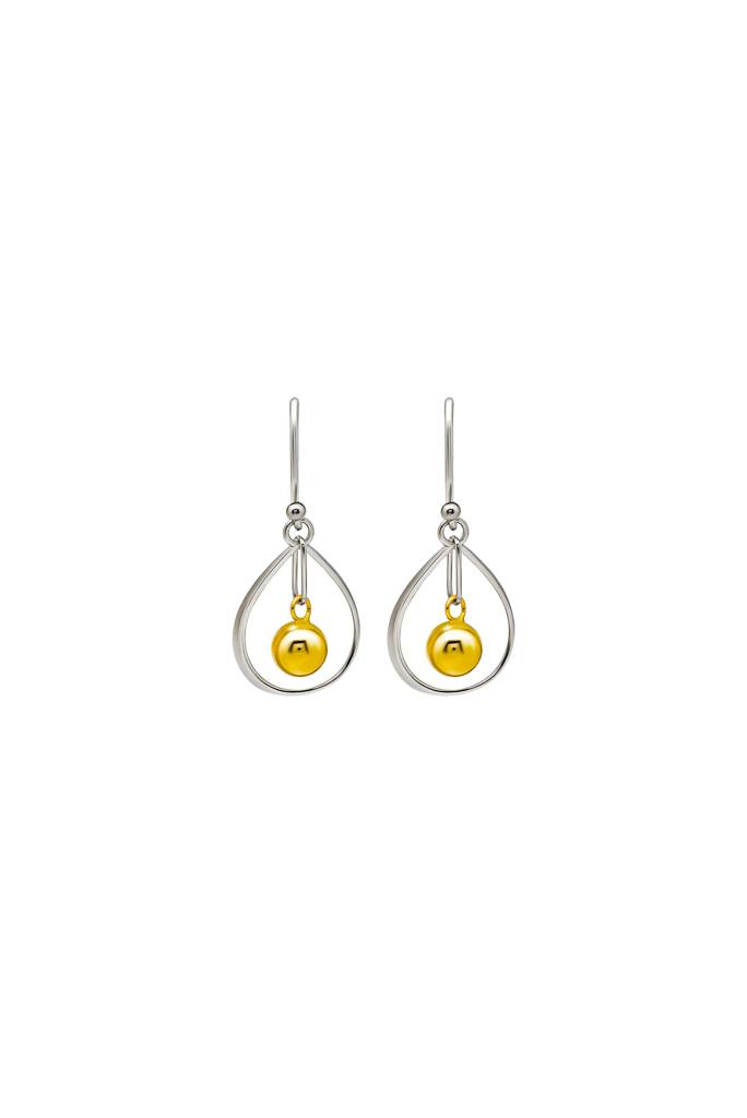 18K Gold Plated Two Tone Silver Starburst Earrings : ER2849