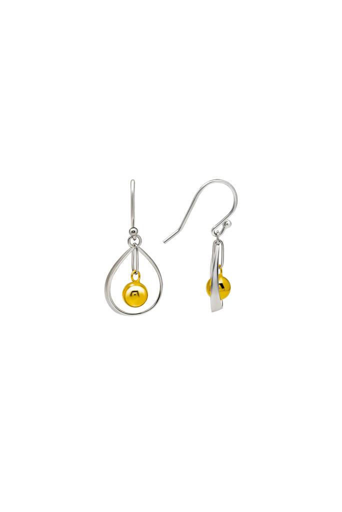 18K Gold Plated Two Tone Silver Starburst Earrings : ER2849