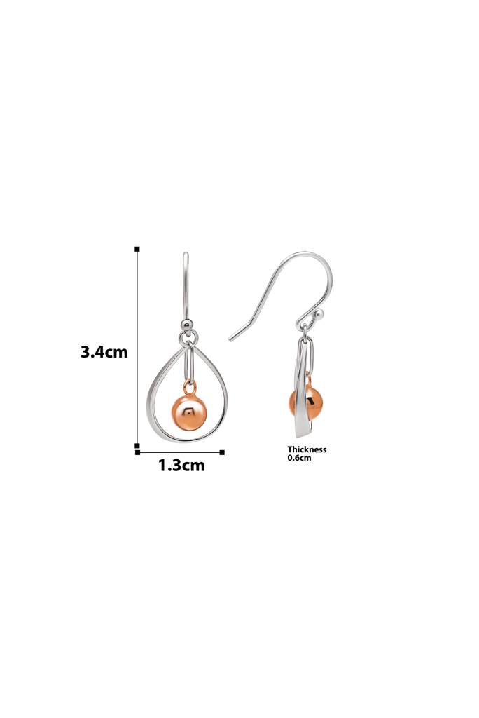 18K Gold Plated Two Tone Silver Starburst Earrings : ER2865