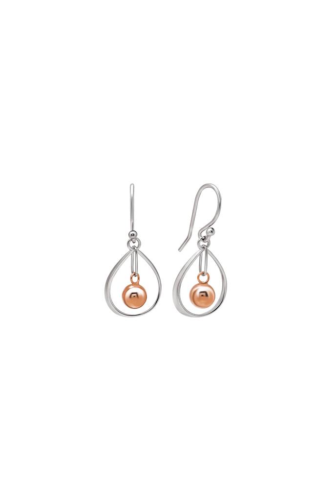 18K Gold Plated Two Tone Silver Starburst Earrings : ER2865