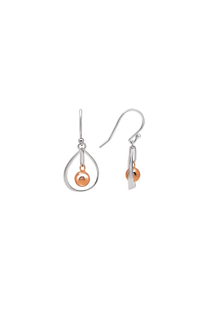 18K Gold Plated Two Tone Silver Starburst Earrings : ER2865