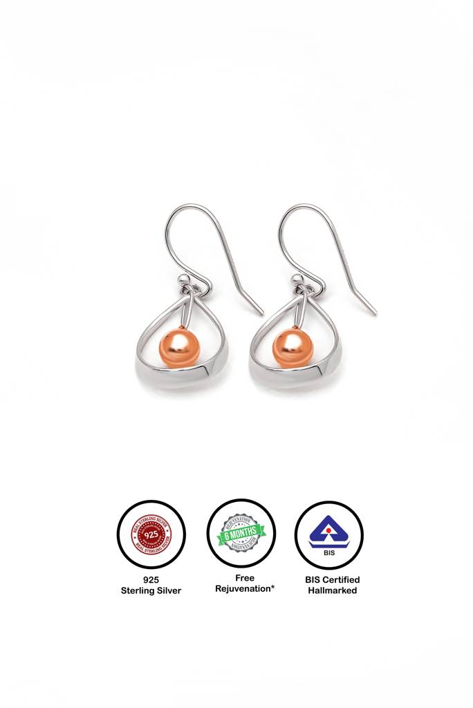 18K Gold Plated Two Tone Silver Starburst Earrings : ER2865