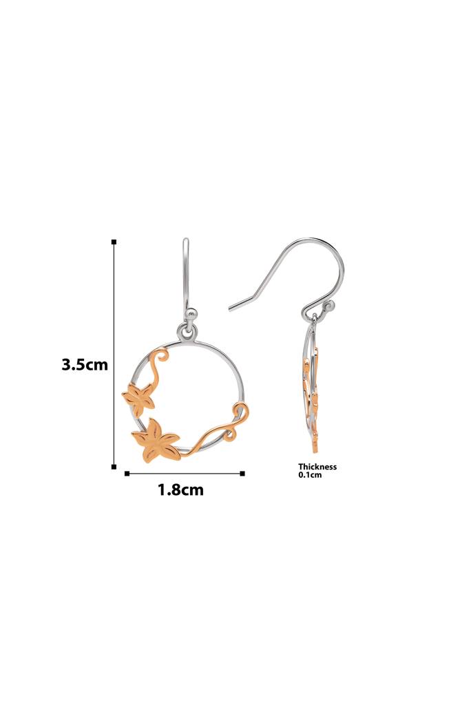 18K Gold Plated Two Tone Silver Lily Circlets Earrings : ER3011