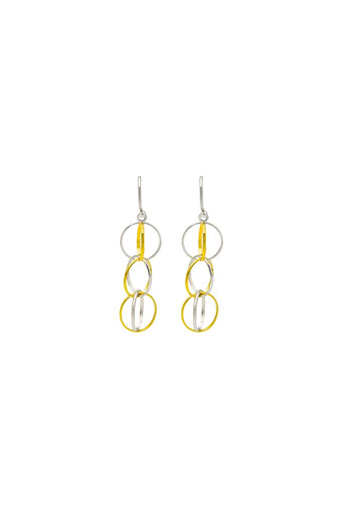 18K Gold Plated Two Tone Silver Eternal Earrings : ER3034
