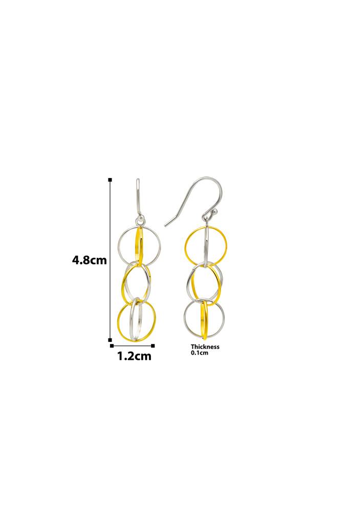 18K Gold Plated Two Tone Silver Eternal Earrings : ER3034
