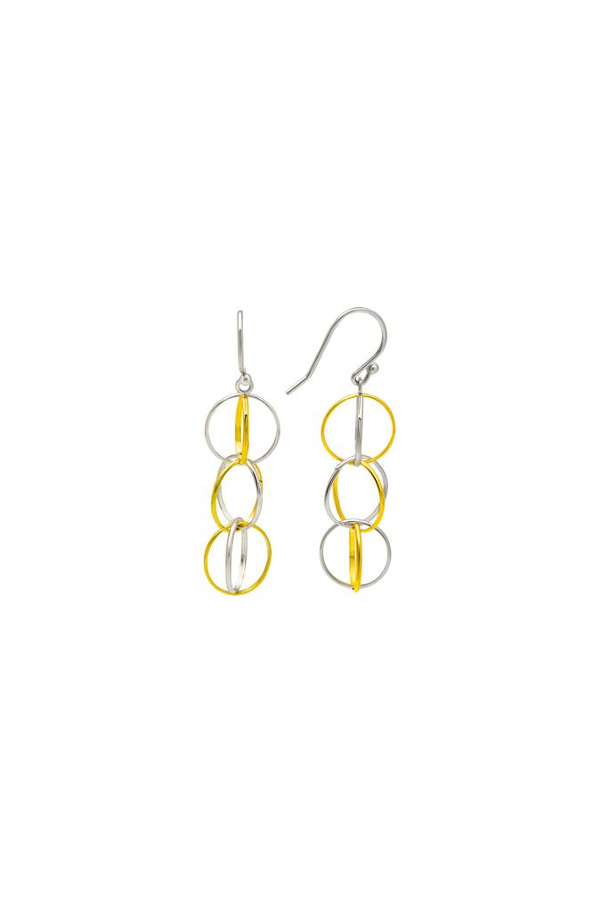 18K Gold Plated Two Tone Silver Eternal Earrings : ER3034