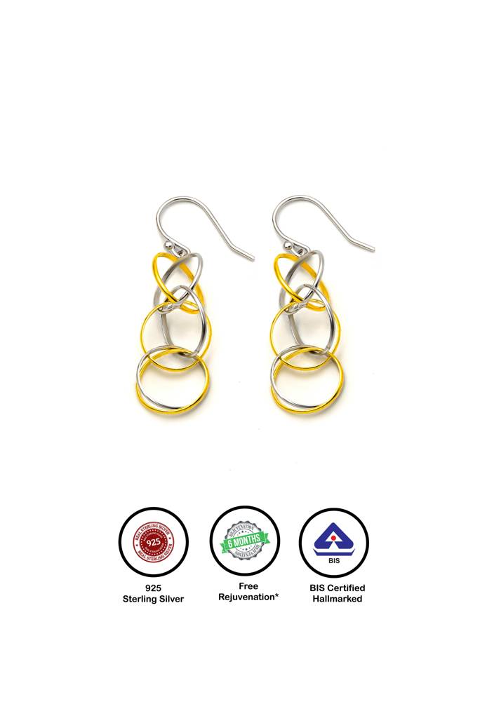 18K Gold Plated Two Tone Silver Eternal Earrings : ER3034