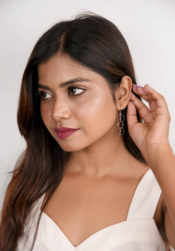 18K Gold Plated Two Tone Silver Eternal Earrings : ER3051