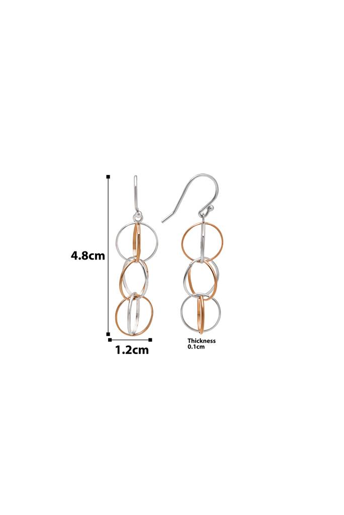 18K Gold Plated Two Tone Silver Eternal Earrings : ER3051