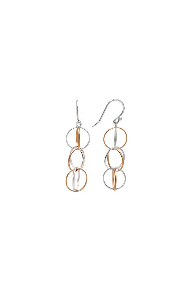 18K Gold Plated Two Tone Silver Eternal Earrings : ER3051
