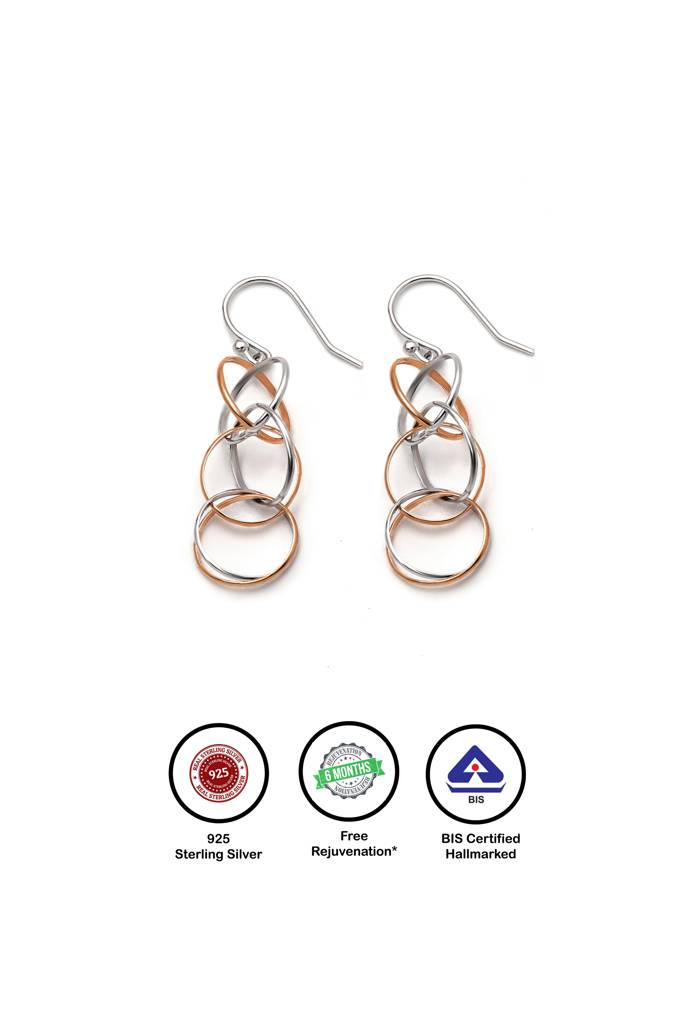 18K Gold Plated Two Tone Silver Eternal Earrings : ER3051