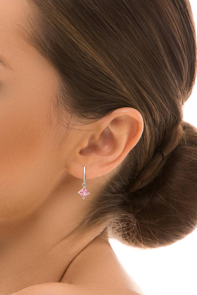 Silberry 925 Sterling Silver Pink Luster Earrings : ER3311