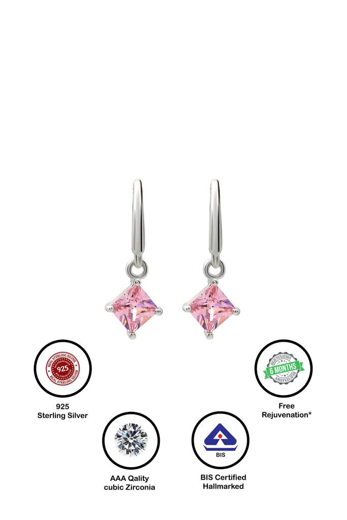 Silberry 925 Sterling Silver Pink Luster Earrings : ER3311