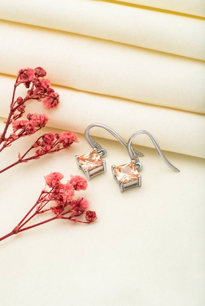 Silberry 925 Sterling Silver Pink Luster Earrings : ER3335