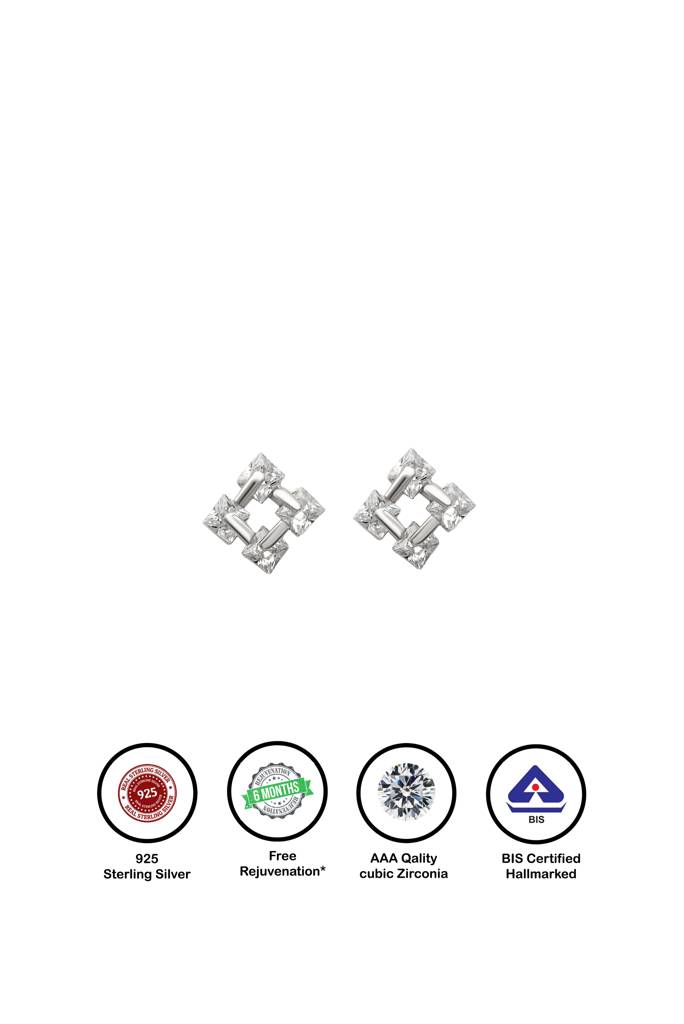 Silberry 925 Sterling Silver Sparkle Studs : ER3359