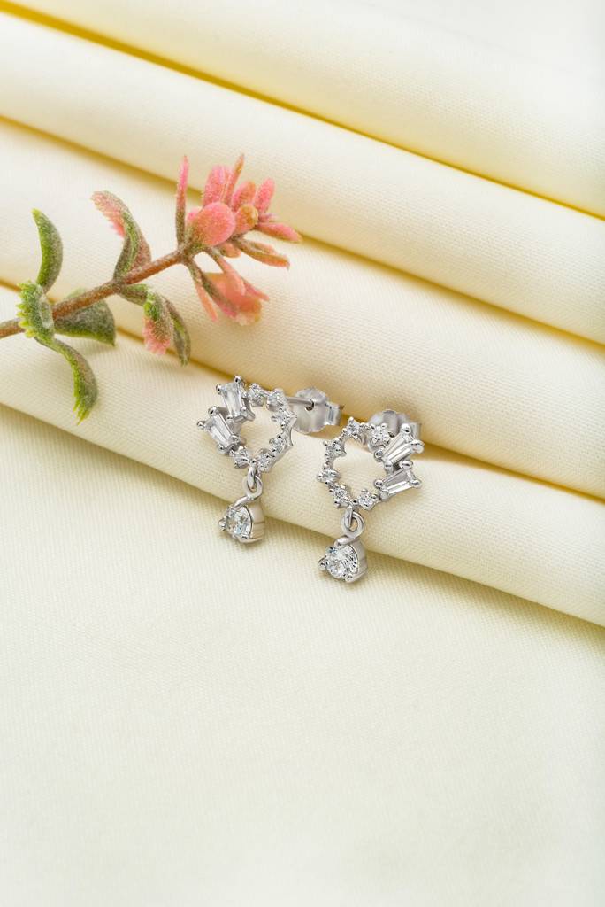 Silberry 925 Sterling Silver Orchid Earrings : ER3419