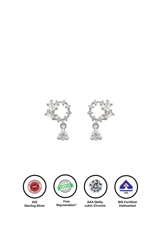 Silberry 925 Sterling Silver Orchid Earrings : ER3419