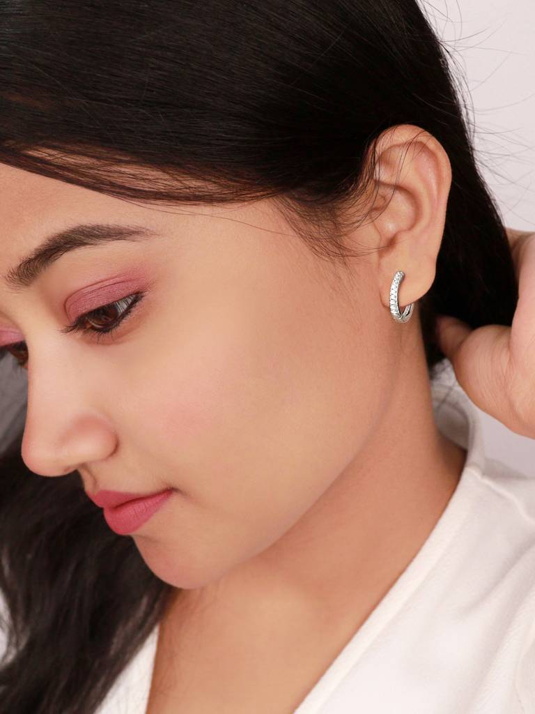 Silberry 925 Sterling Aashi'S Silver Crystal Baali : ER361