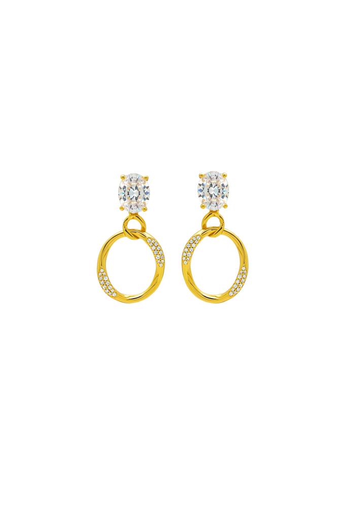 Silberry 925 Sterling Silver 18K Gold Plated Silver Lustrous Earrings : ER3802