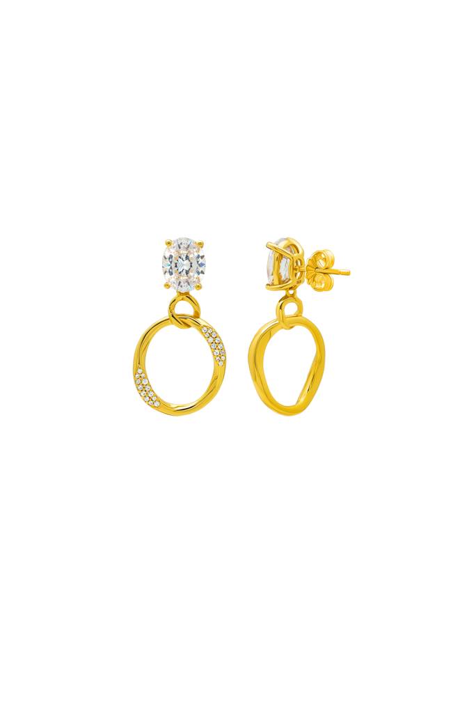 Silberry 925 Sterling Silver 18K Gold Plated Silver Lustrous Earrings : ER3802