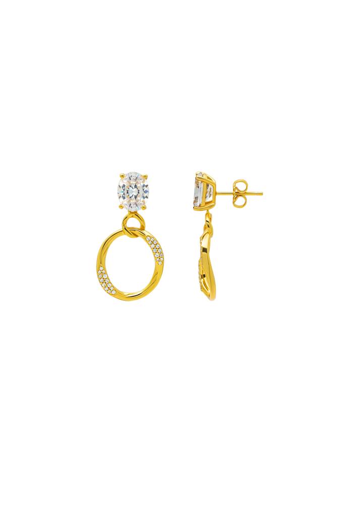 Silberry 925 Sterling Silver 18K Gold Plated Silver Lustrous Earrings : ER3802