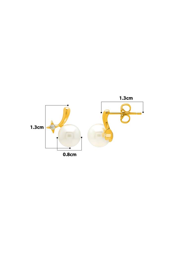 Silberry Sterling Silver Rose Gold Ocean Pearl Earrings : ER3891