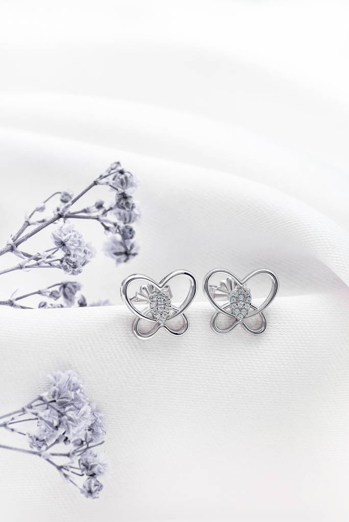 Silberry 925 Sterling Silver Delicate Butterfly Earrings : ER3982