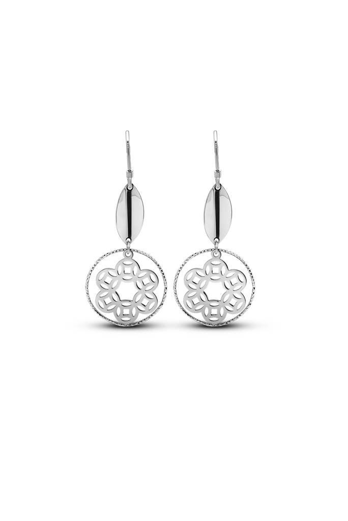 Silberry 925 Sterling Silver Floral Art Earrings : ER472
