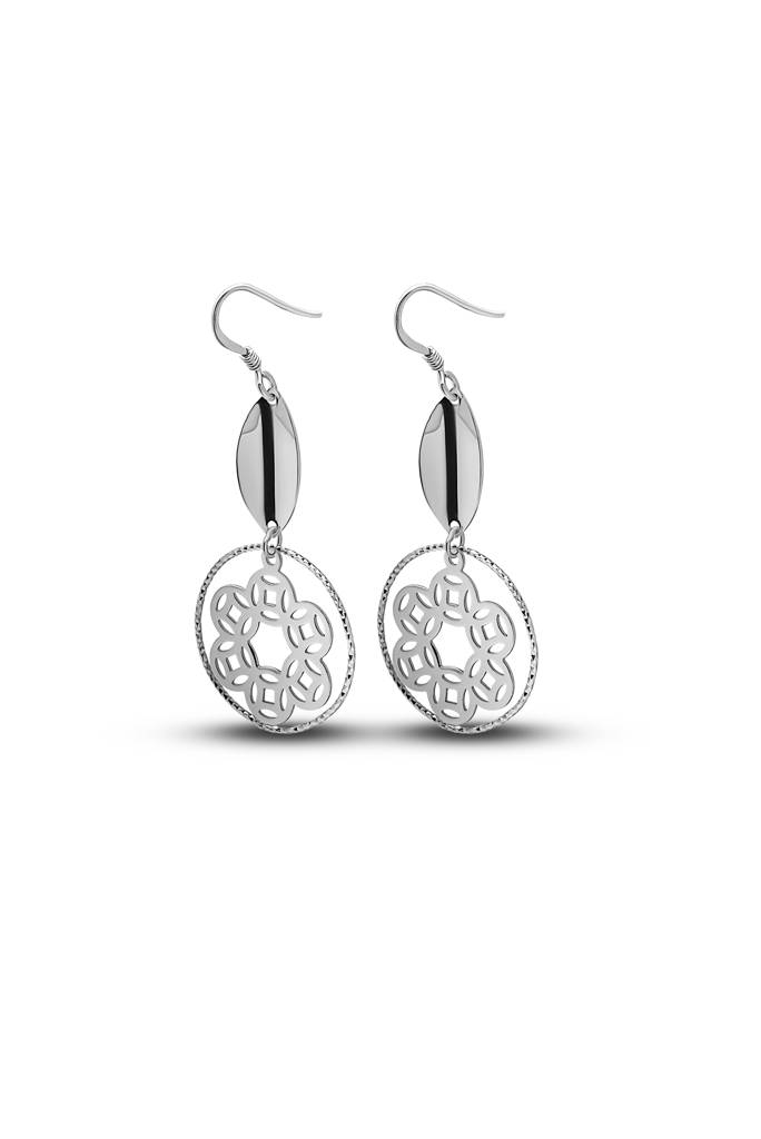 Silberry 925 Sterling Silver Floral Art Earrings : ER472