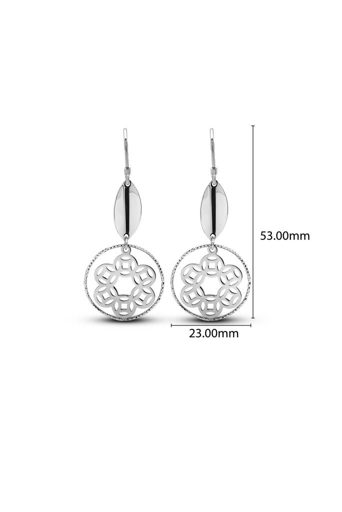 Silberry 925 Sterling Silver Floral Art Earrings : ER472