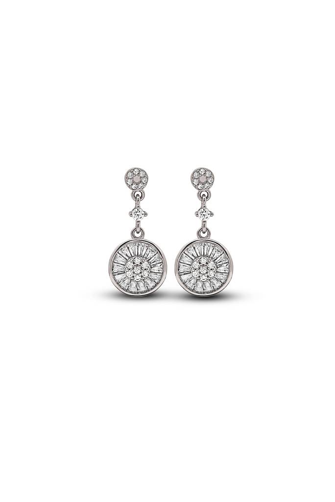 Silberry 925 Sterling Silver Wheel Dangle Earrings : ER539